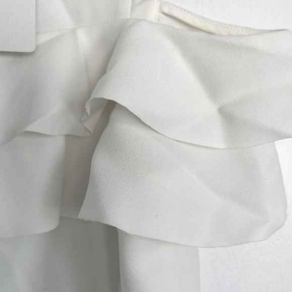 NEW Women's Ted Baker London Cold Shoulder Frill Top, Size 1 - White - Picture 5 of 6